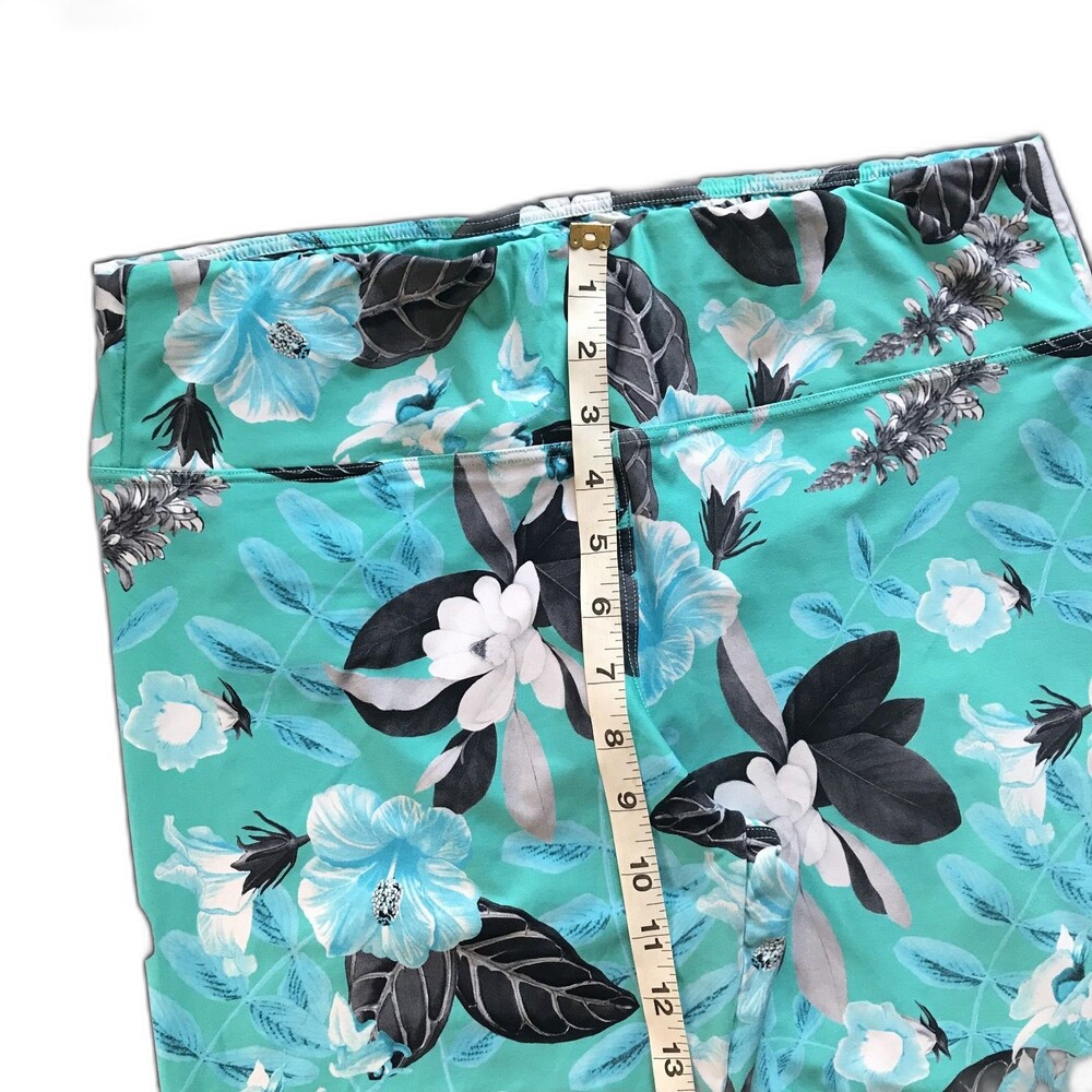 Seafolly Floral High Rise Leggings Turquoise Size L - Picture 5 of 6